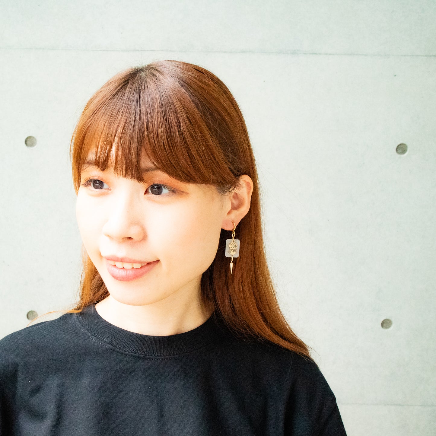 1-bamboos tile&studs earrings