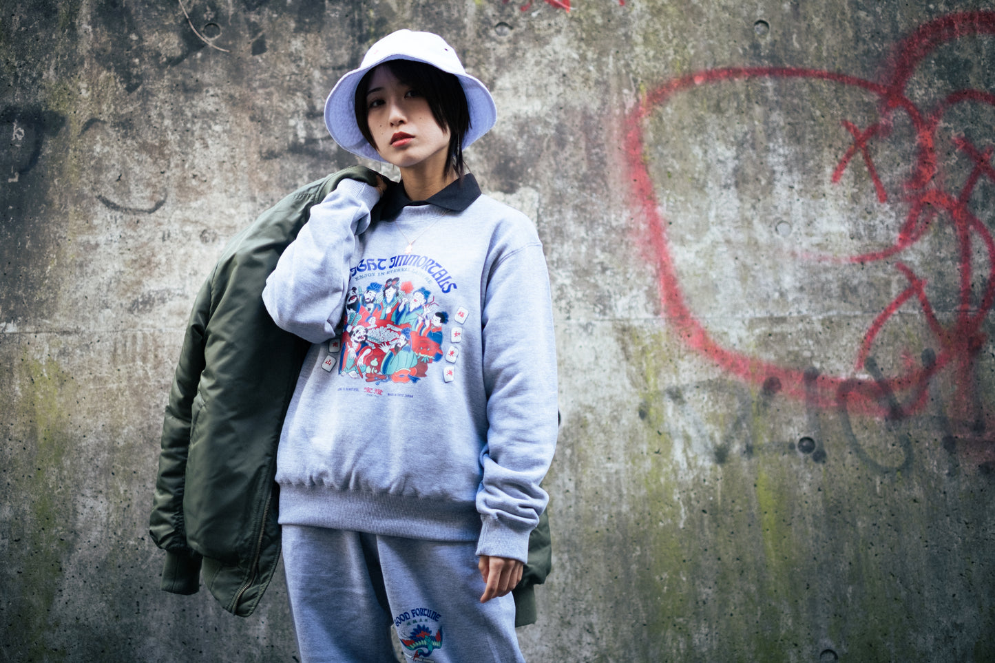 '麻雀仙人' sweatshirt & pants
