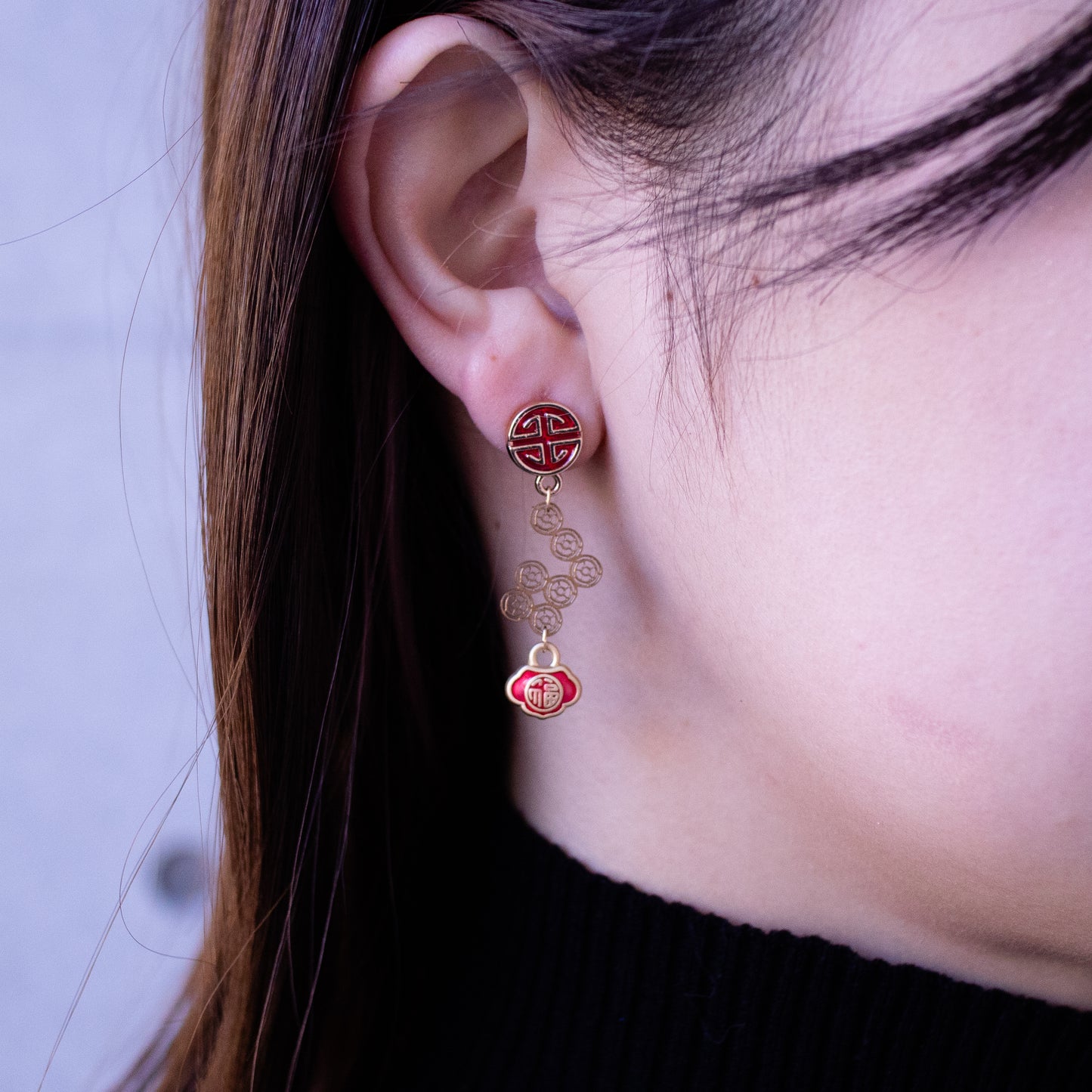 7-dots Chinese earrings