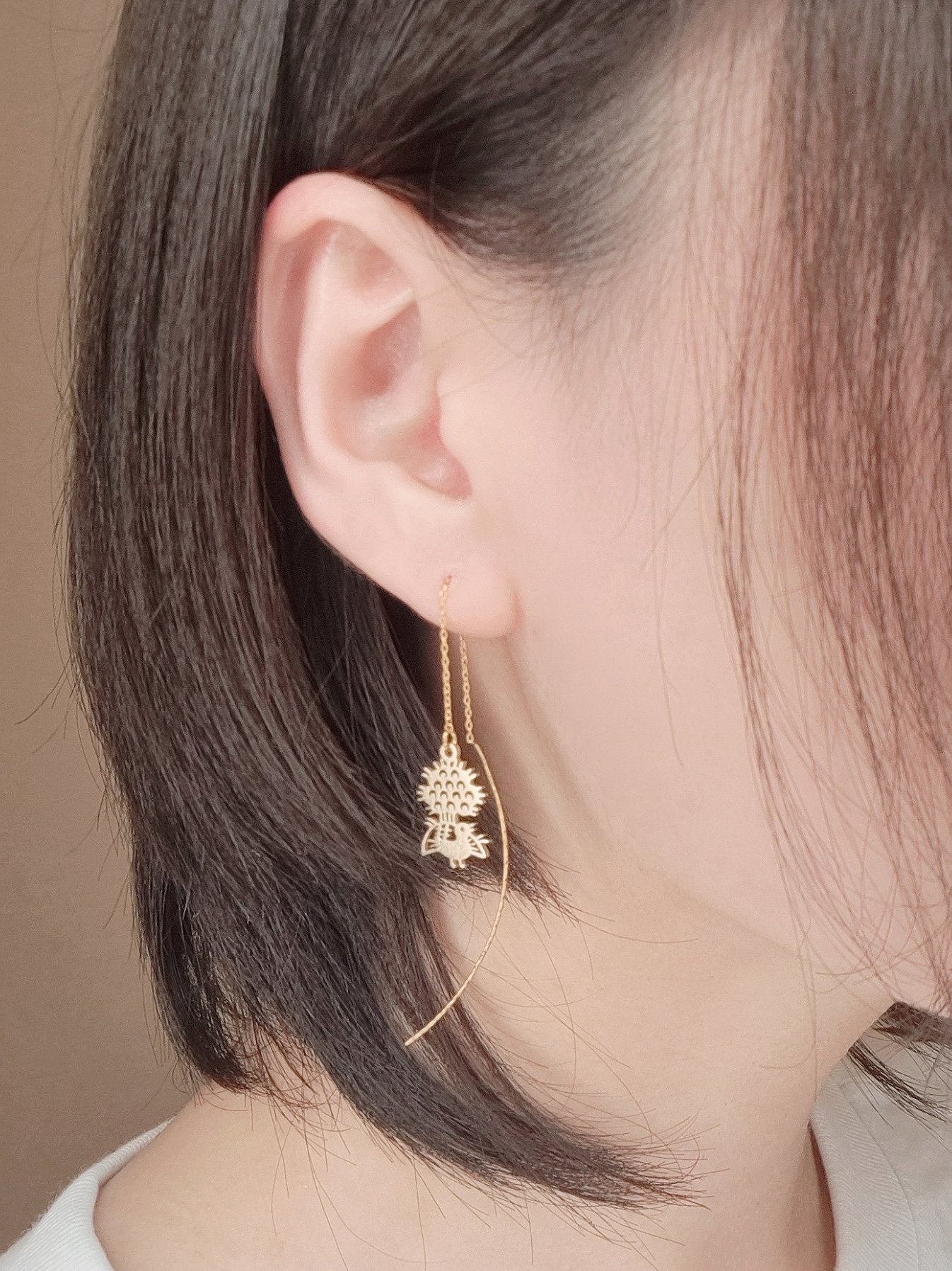 1-bamboos chain earrings