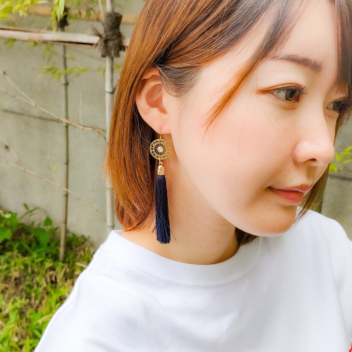 1-dots tassel earrings