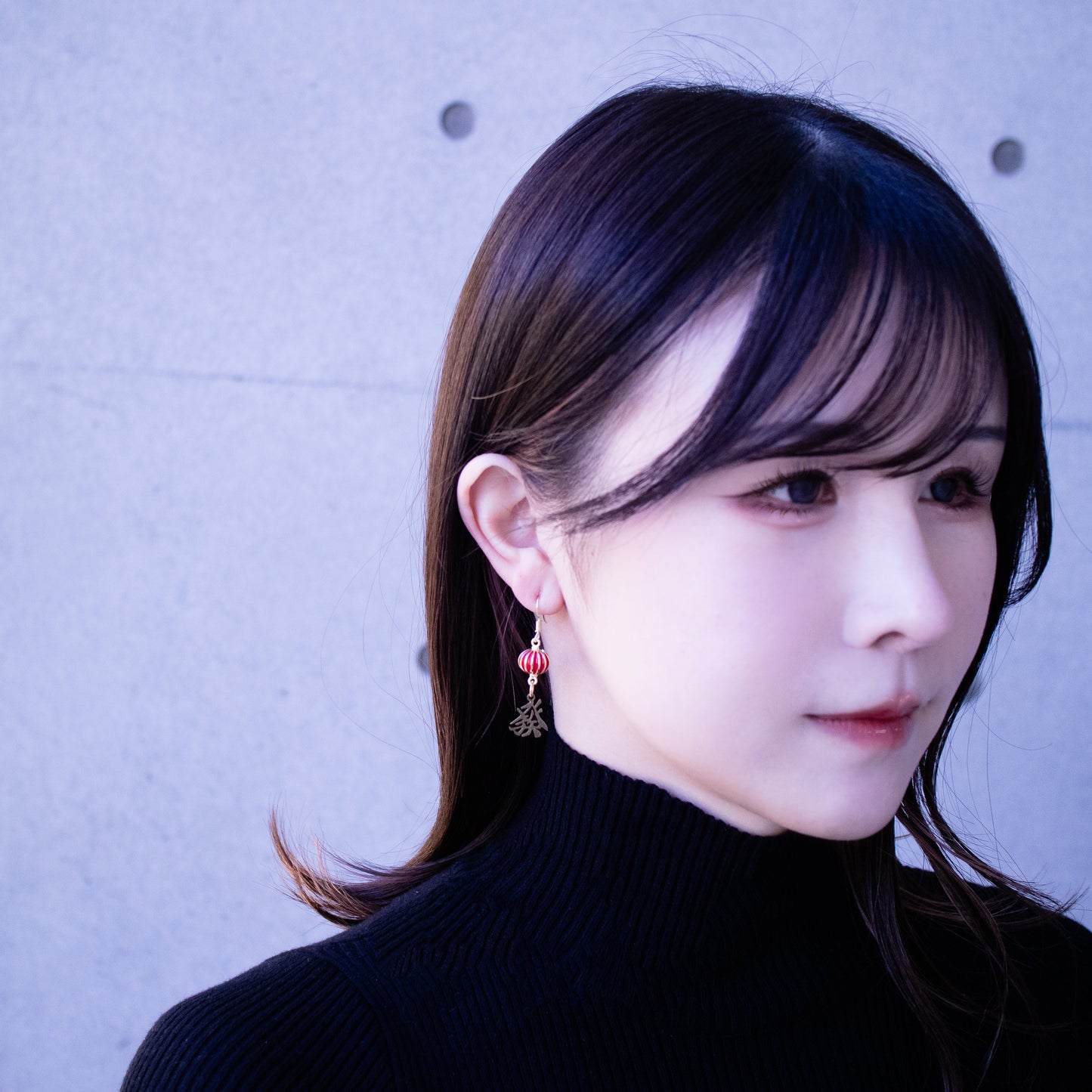 發/green simple earrings