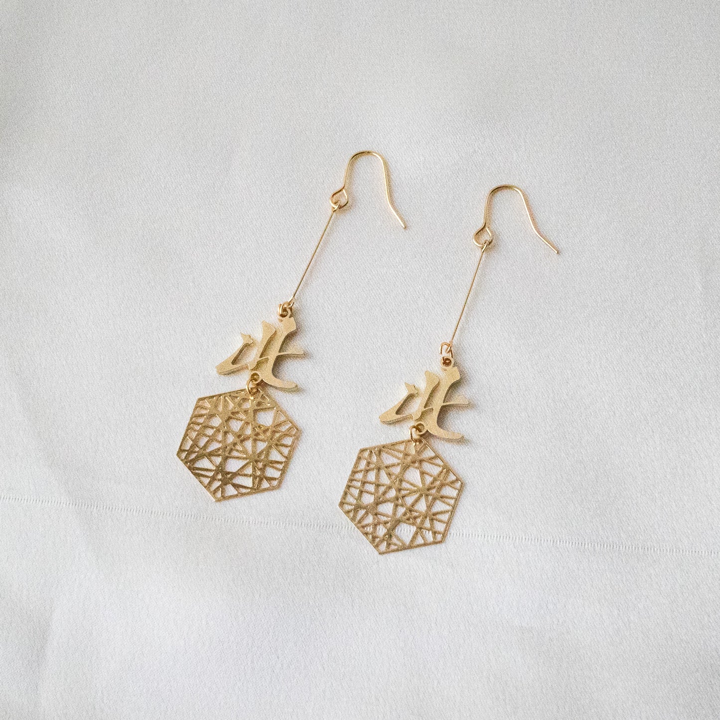 pei hexagon earrings