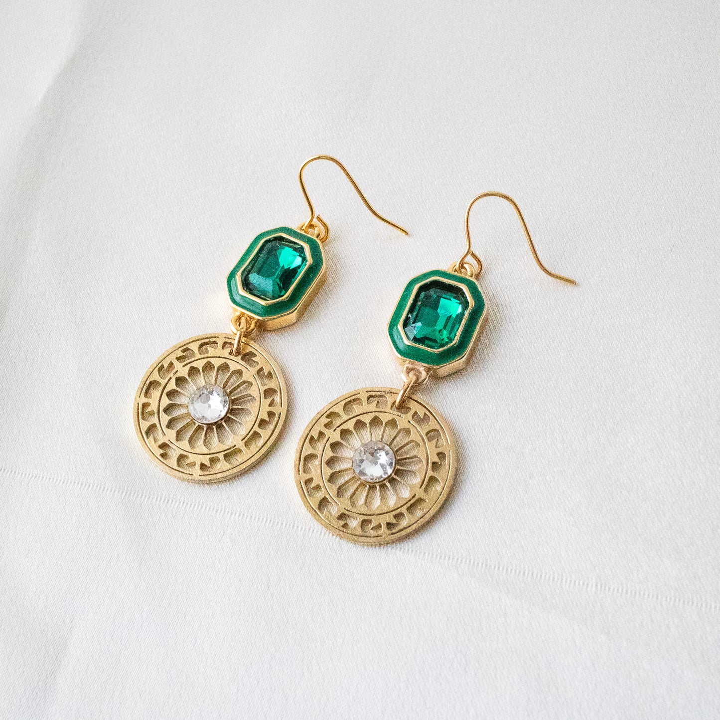 1-dots green earrings