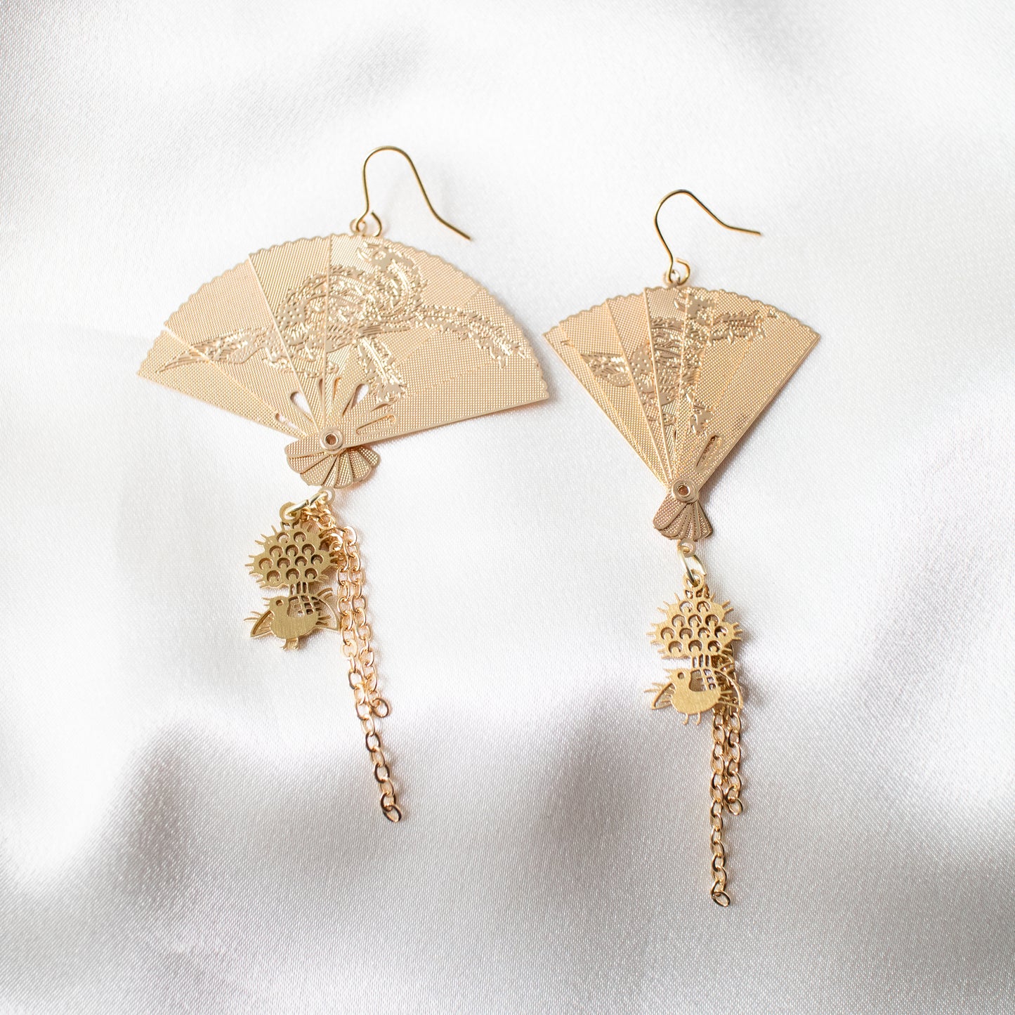 1-bamboos fan earrings