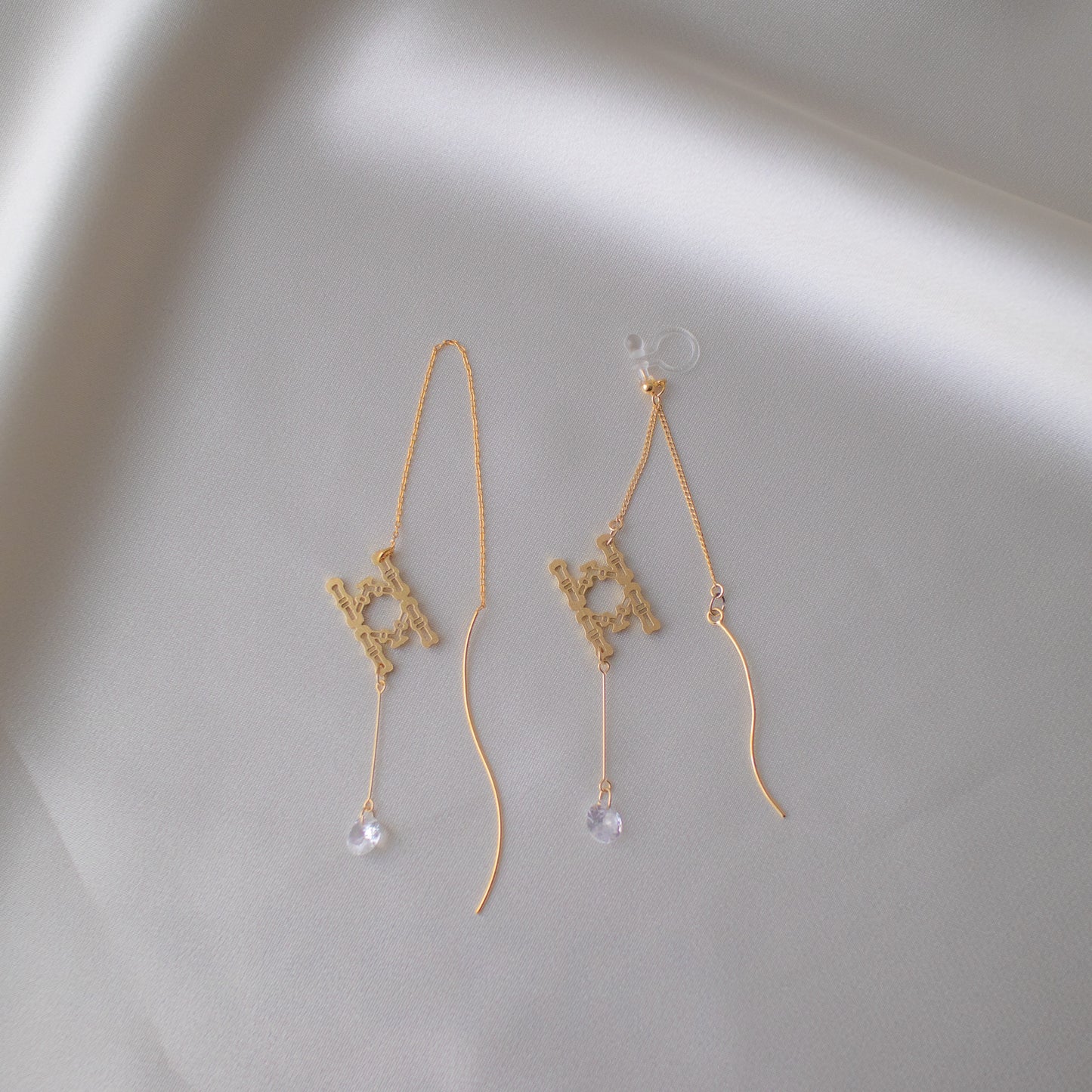 8-bamboos chain earrings