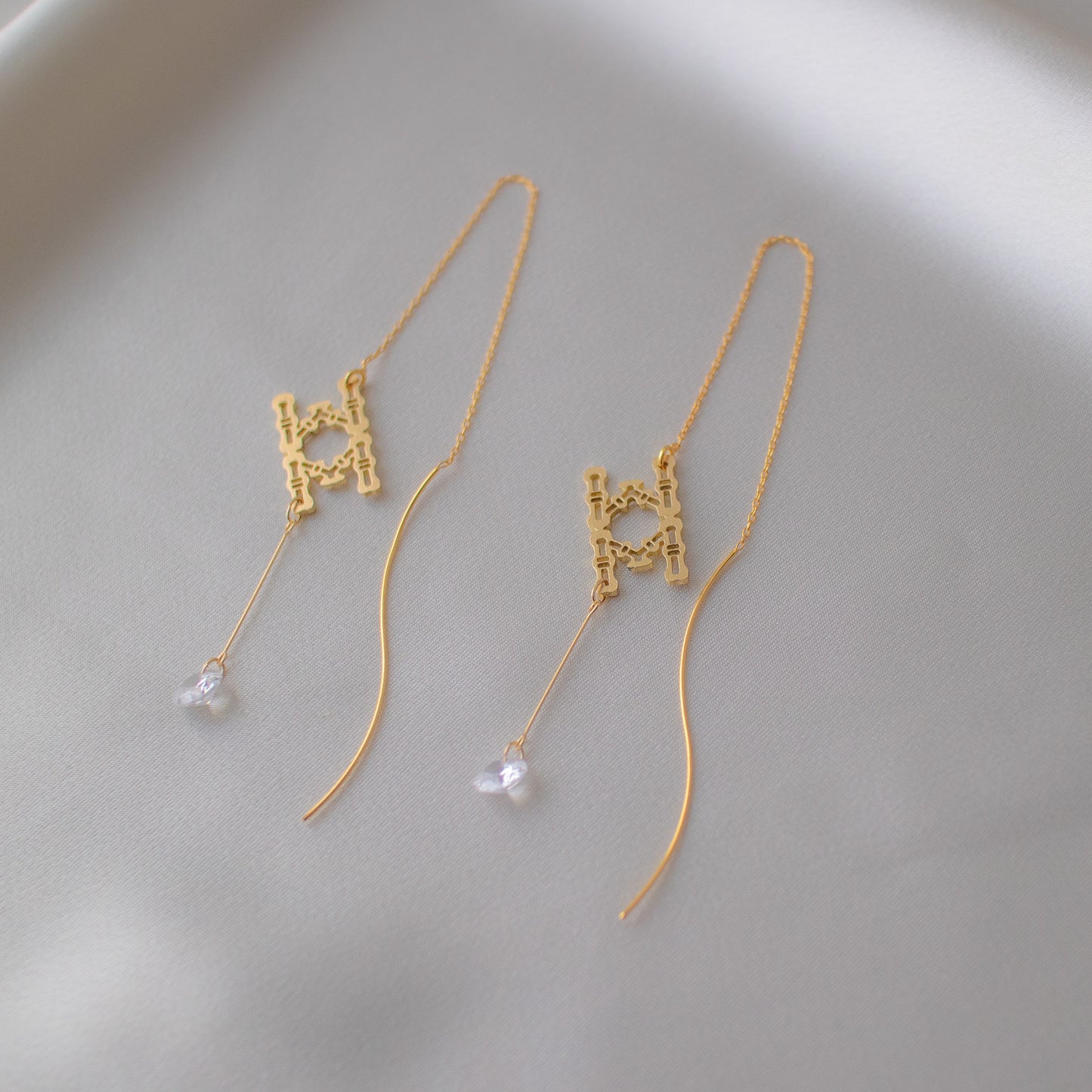 8-bamboos chain earrings