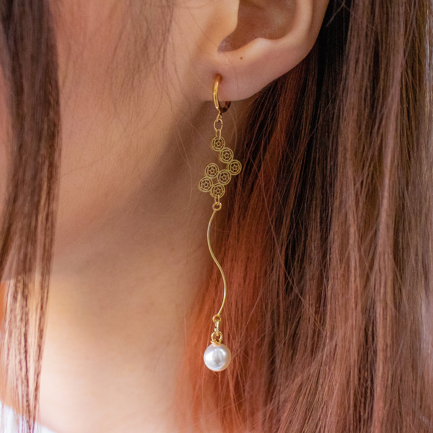 7-dots pearl earrings